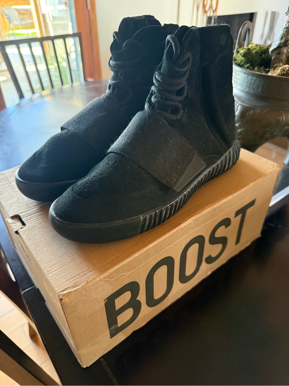 Black Yeezy 350 V2 sneakers